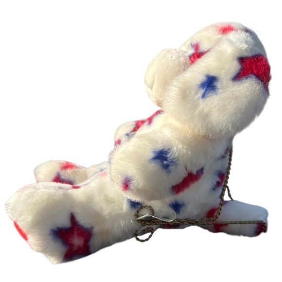 Build a Bear Patriotic Pup Plush Stuffed Dog Red Blue Star Holiday Toy Friend - Picture 2 of 11